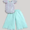 Blue And Pink Printed Salwar Kameez Set