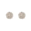 White Silver Modern Stud Earrings