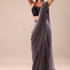 Deep Purple Ombre Shimmer Saree