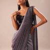 Deep Purple Ombre Shimmer Saree