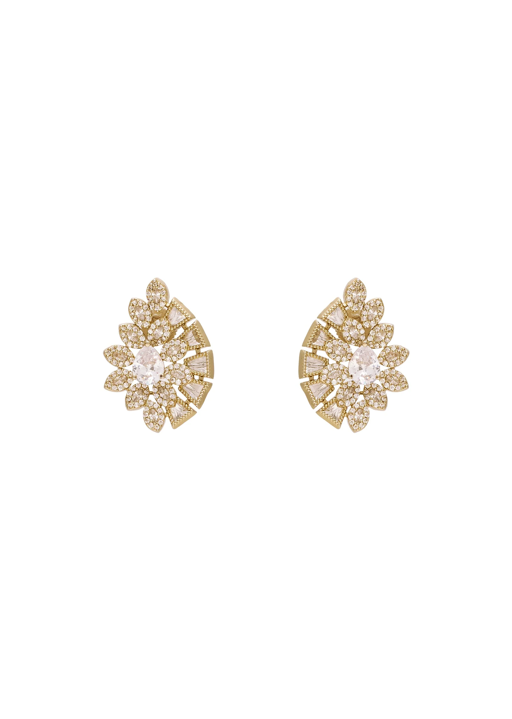 White Zirconia Minimal Earrings