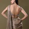 Antique Gold Pre-Stitched Frill Saree With Sequin Blouse