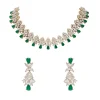 Green Silver Contemporary Necklace Set