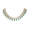 Green Silver Contemporary Necklace Set