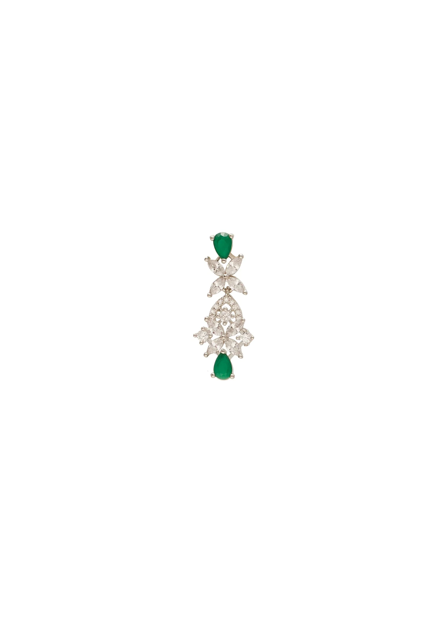 Green Silver Contemporary Necklace Set