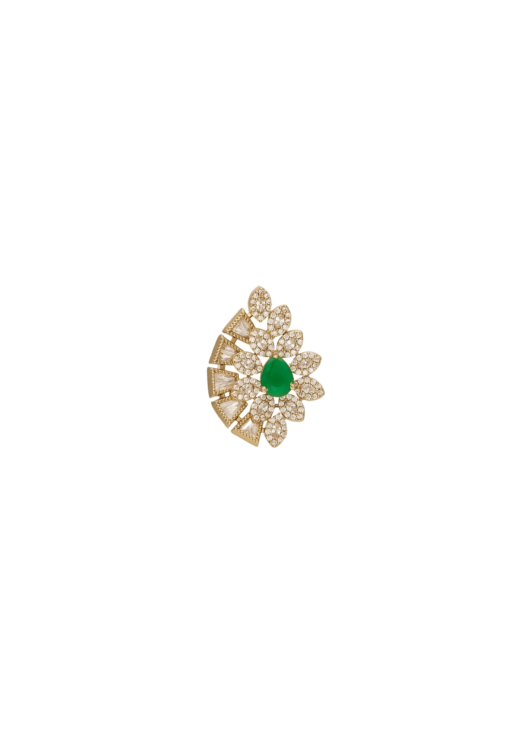 Kundan Green Earrings