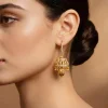 Gold Kundan Jhumka Earrings