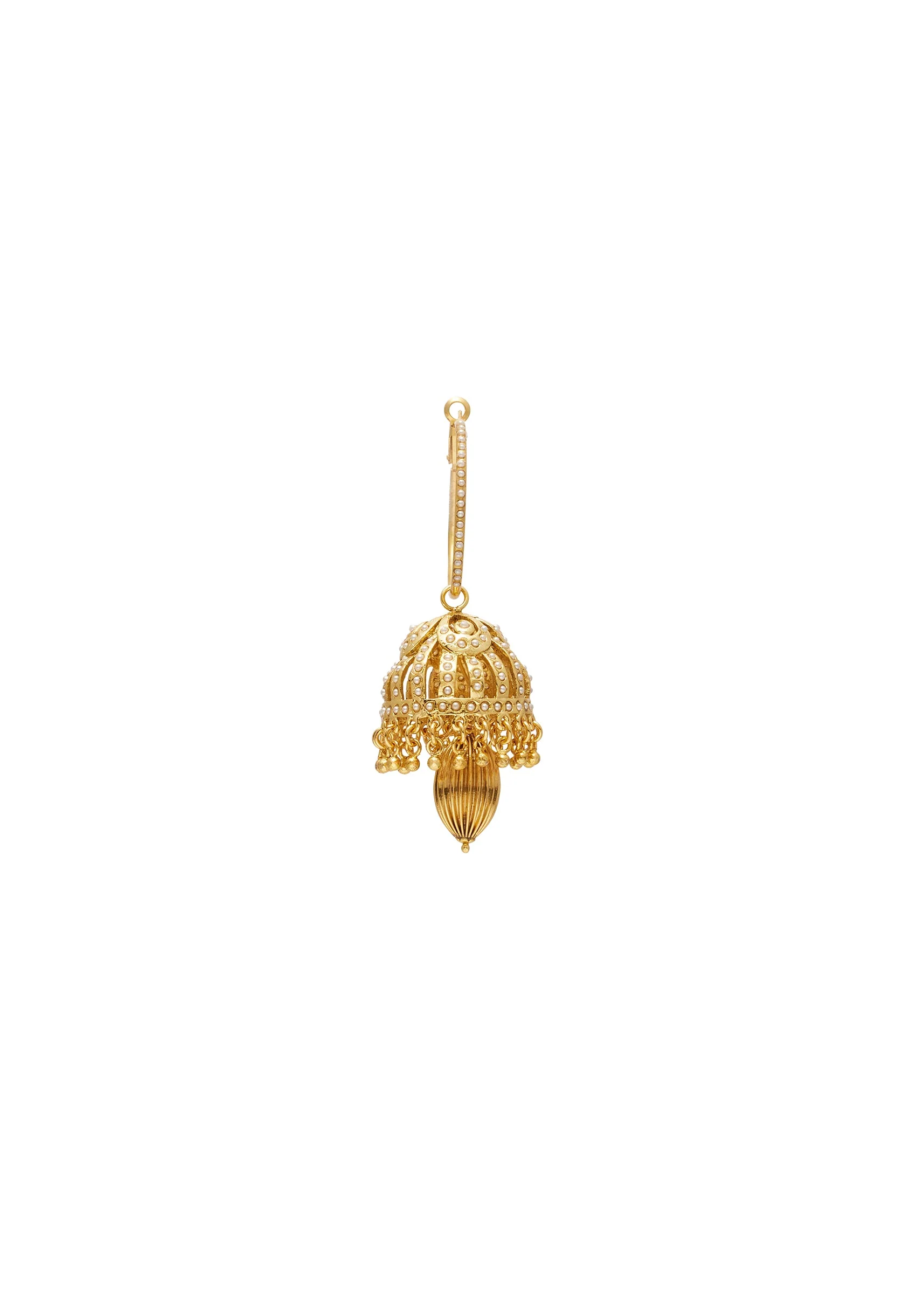 Gold Kundan Jhumka Earrings
