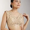 Gold Sequin Embellished Net Saree
