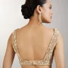 Gold Sequin Embellished Net Saree