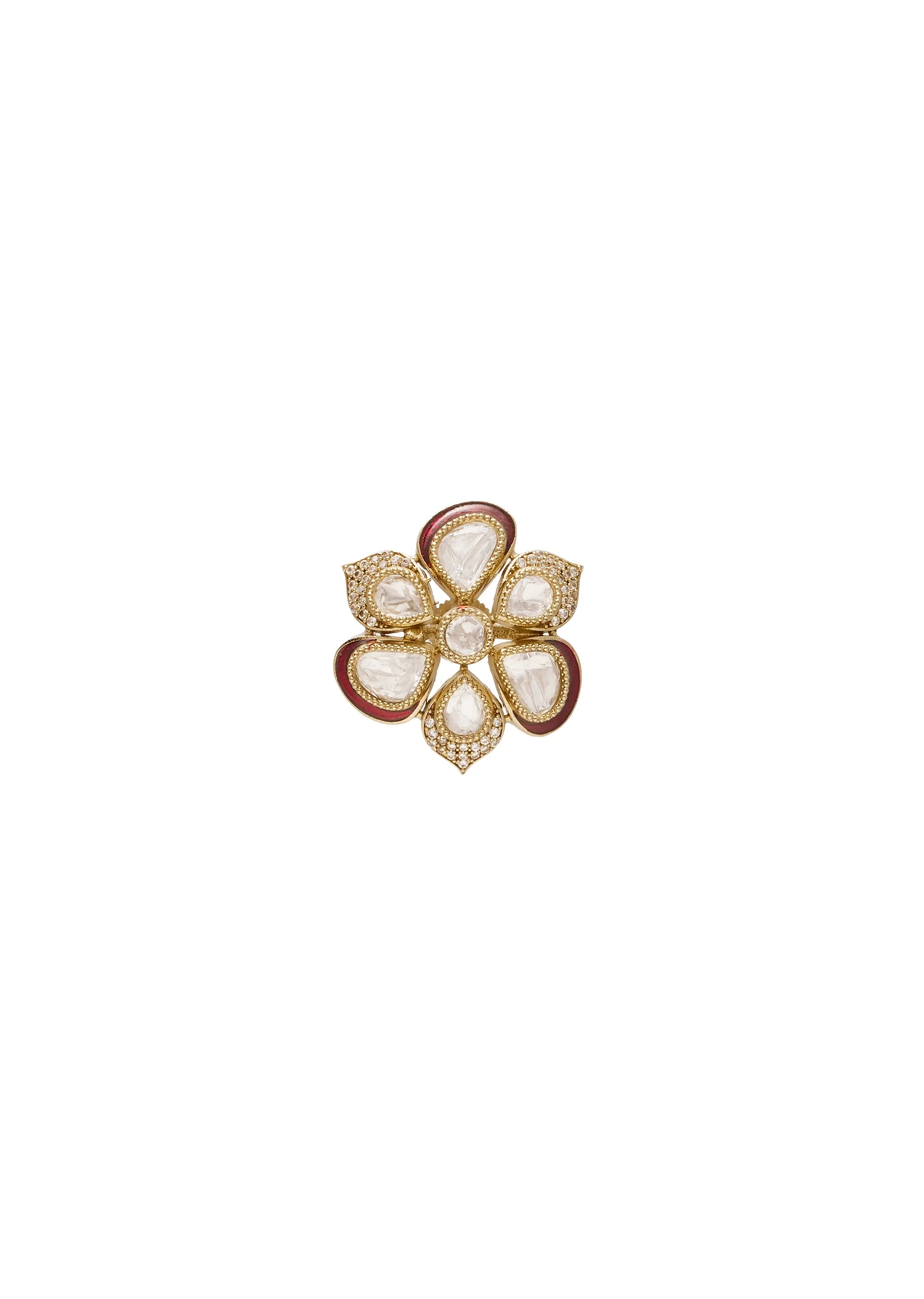 Red Kundan Traditional Earrings