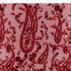 Red Heavy Embroidered Net Saree With Floral Work And Tasselled Pallu