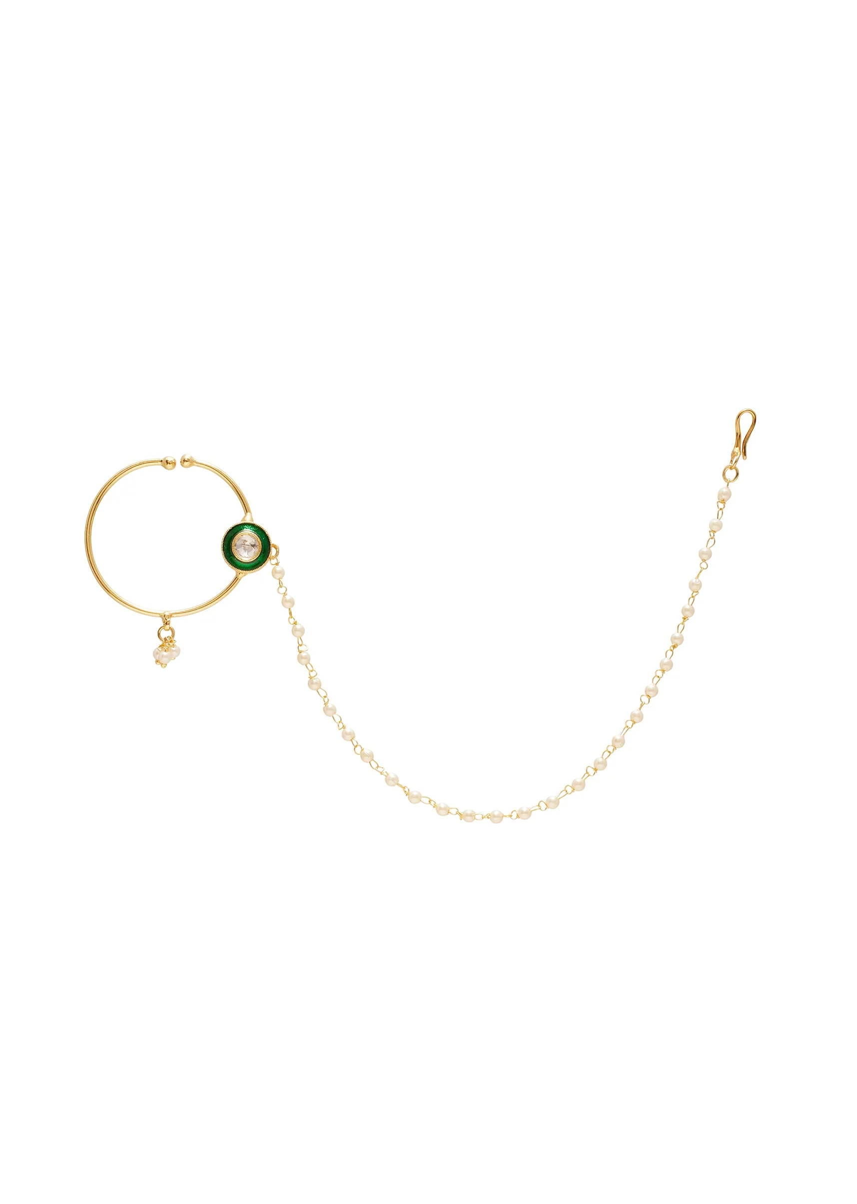 Green Stone Nose Ring