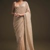 Gold Sequins Saree With An Embellished Border