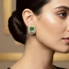 723-gold-finish-earrings-in-polki-with-green-stone-and-cubic-zirconia-detailing-1.webp Gold Finish Earrings In Polki With Green Stone And Cubic Zirconia Detailing