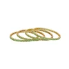 724-gold-finish-bangle-with-traditional-temple-motifs-and-green-simulated-stones-2.webp Gold Finish Bangle With Traditional Temple Motifs And Green Simulated Stones