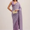 Lavender Half And Half Sequins Saree