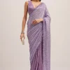 Lavender Half And Half Sequins Saree