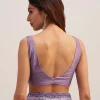 Lavender Half And Half Sequins Saree