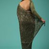 7257-army-green-saree-in-sequins-and-organza-with-detailed-embroidery-5.jpg Army Green Saree In Sequins And Organza With Detailed Embroidery