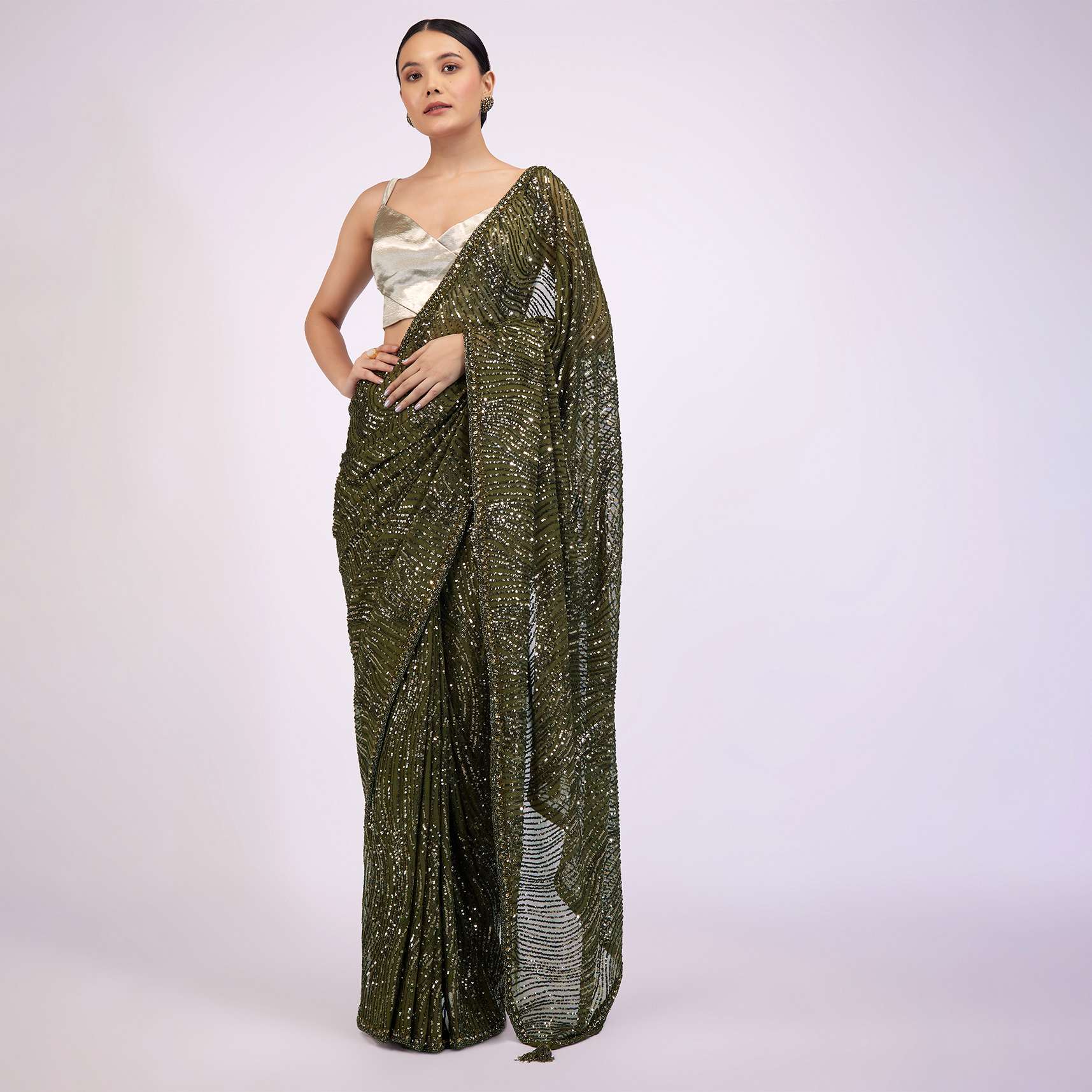 7269-capulet-olive-green-saree-in-sequins-with-embroidery-16.jpg Capulet Olive Green Saree In Sequins With Embroidery