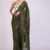 7269-capulet-olive-green-saree-in-sequins-with-embroidery-3.jpg Capulet Olive Green Saree In Sequins With Embroidery
