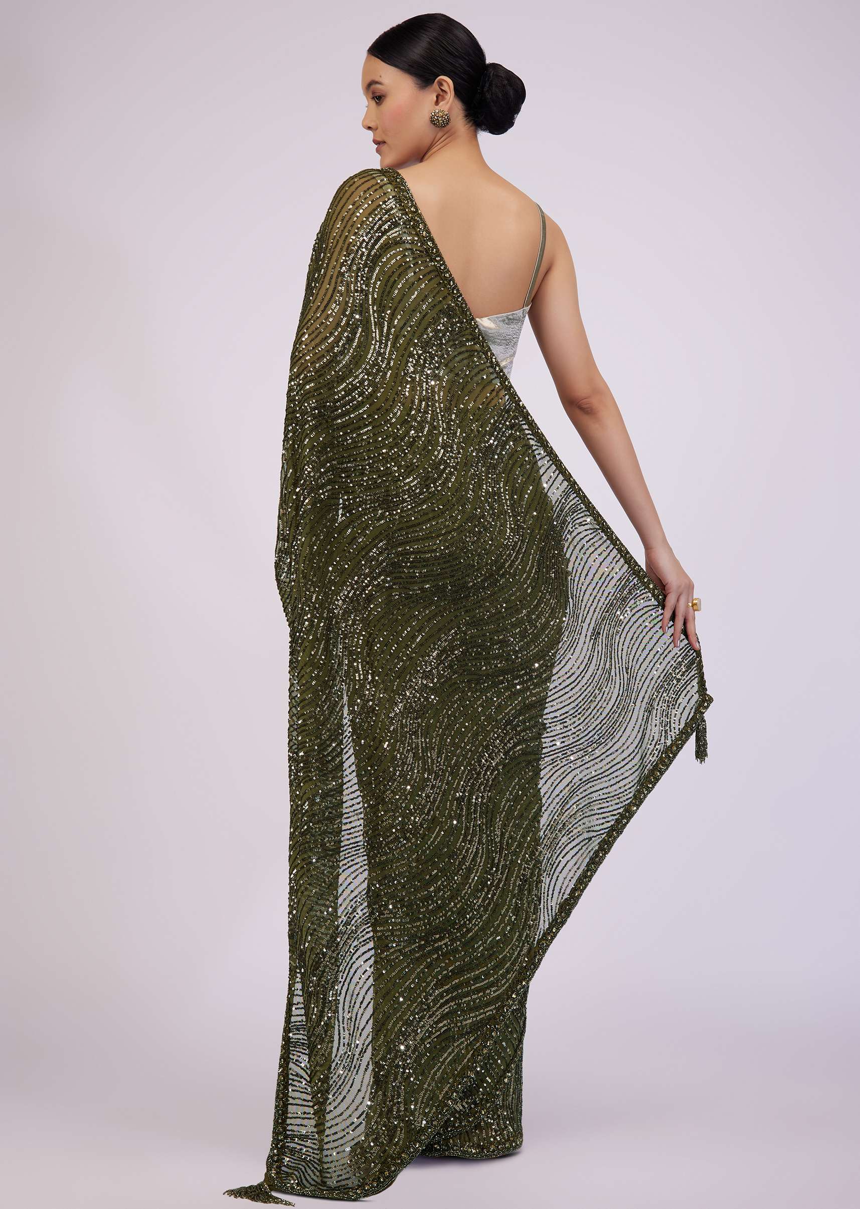 7269-capulet-olive-green-saree-in-sequins-with-embroidery-5.jpg Capulet Olive Green Saree In Sequins With Embroidery