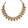 727-gold-finish-necklace-set-with-temple-style-motifs-and-green-simulated-stones-3.webp Gold Finish Necklace Set With Temple Style Motifs And Green Simulated Stones