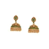 727-gold-finish-necklace-set-with-temple-style-motifs-and-green-simulated-stones-4.webp Gold Finish Necklace Set With Temple Style Motifs And Green Simulated Stones