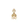 728-gold-finish-jhumka-earrings-in-polki-with-white-simulated-pearls-3.webp Gold Finish Jhumka Earrings In Polki With White Simulated Pearls