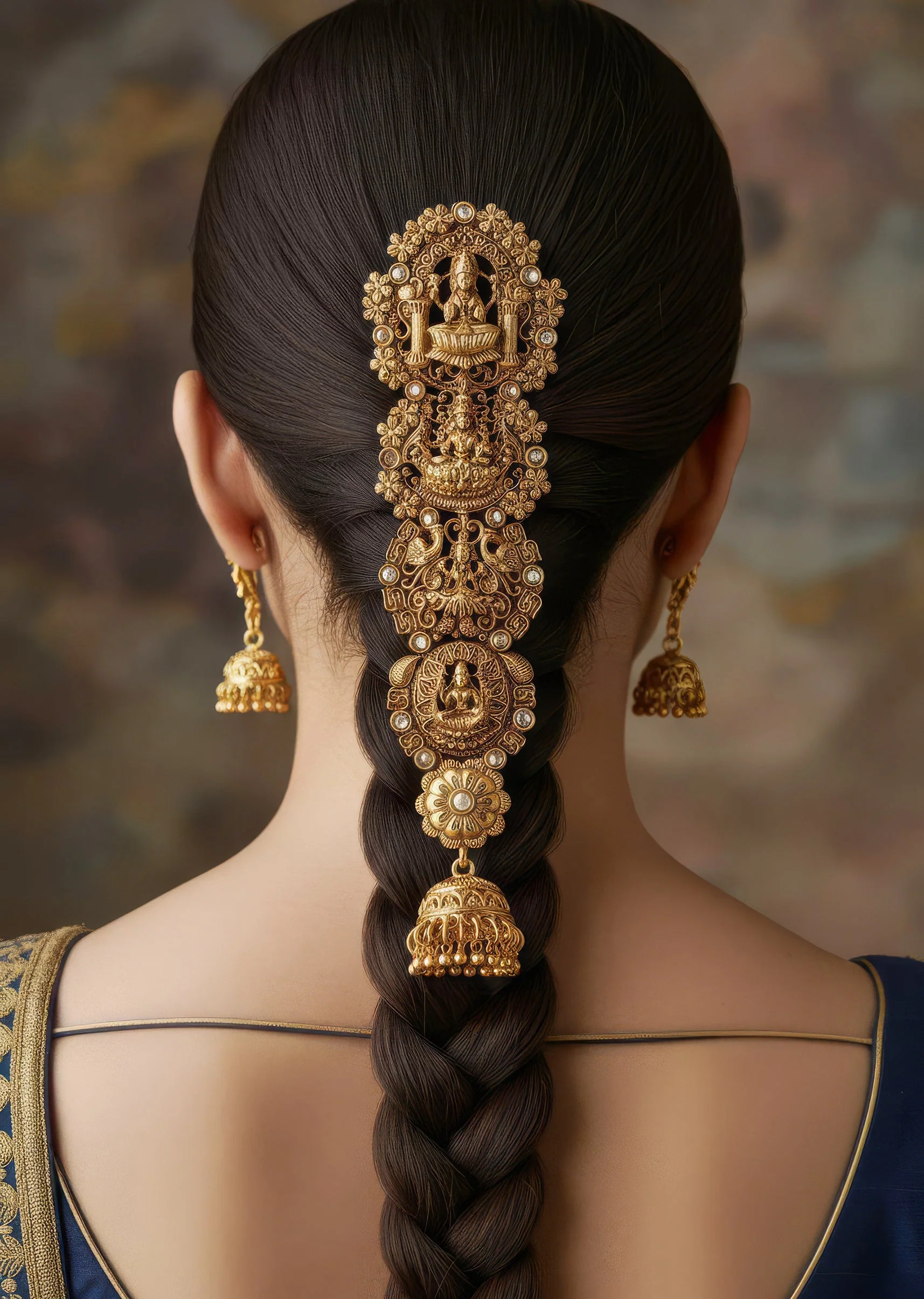 729-gold-finish-hair-pin-with-temple-style-motifs-1.webp Gold Finish Hair Pin With Temple Style Motifs