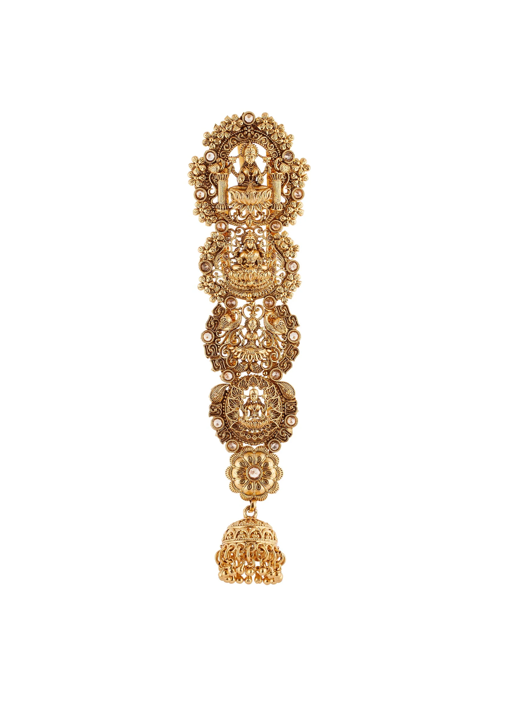729-gold-finish-hair-pin-with-temple-style-motifs-2.webp Gold Finish Hair Pin With Temple Style Motifs