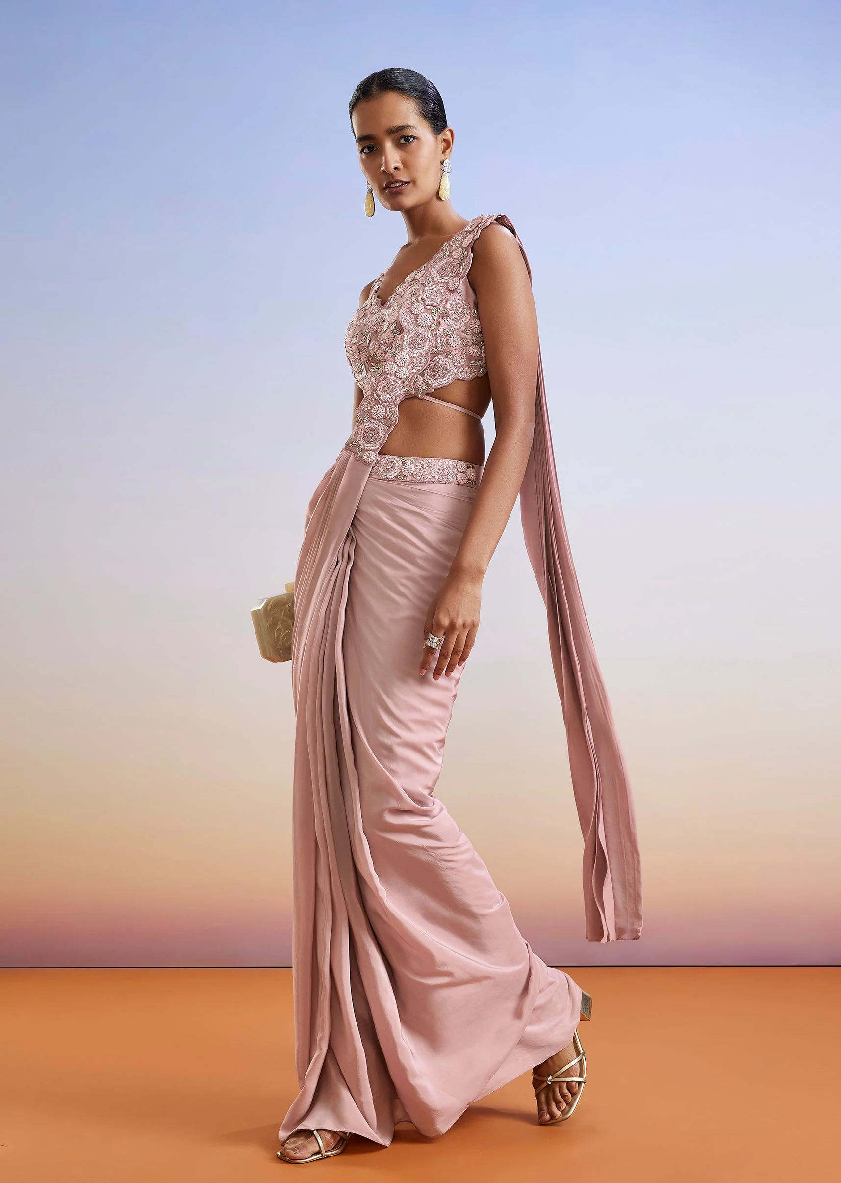 7311-pink-sequins-embroidered-ready-pleated-saree-with-blouse-1.webp Pink Sequins Embroidered Ready Pleated Saree With Blouse