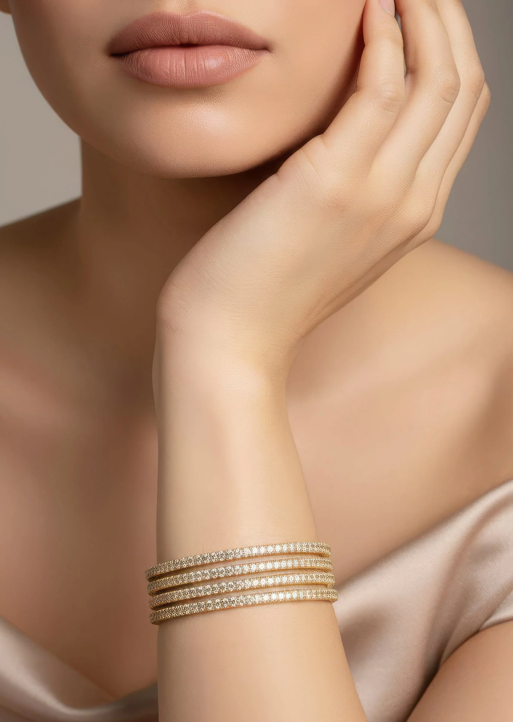 732-gold-finish-bangles-with-traditional-temple-motifs-and-white-pearls-1.webp Gold Finish Bangles With Traditional Temple Motifs And White Pearls