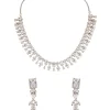 733-silver-finish-necklace-set-with-modern-fringe-style-and-cubic-zirconia-accents-1.webp Silver Finish Necklace Set With Modern Fringe Style And Cubic Zirconia Accents
