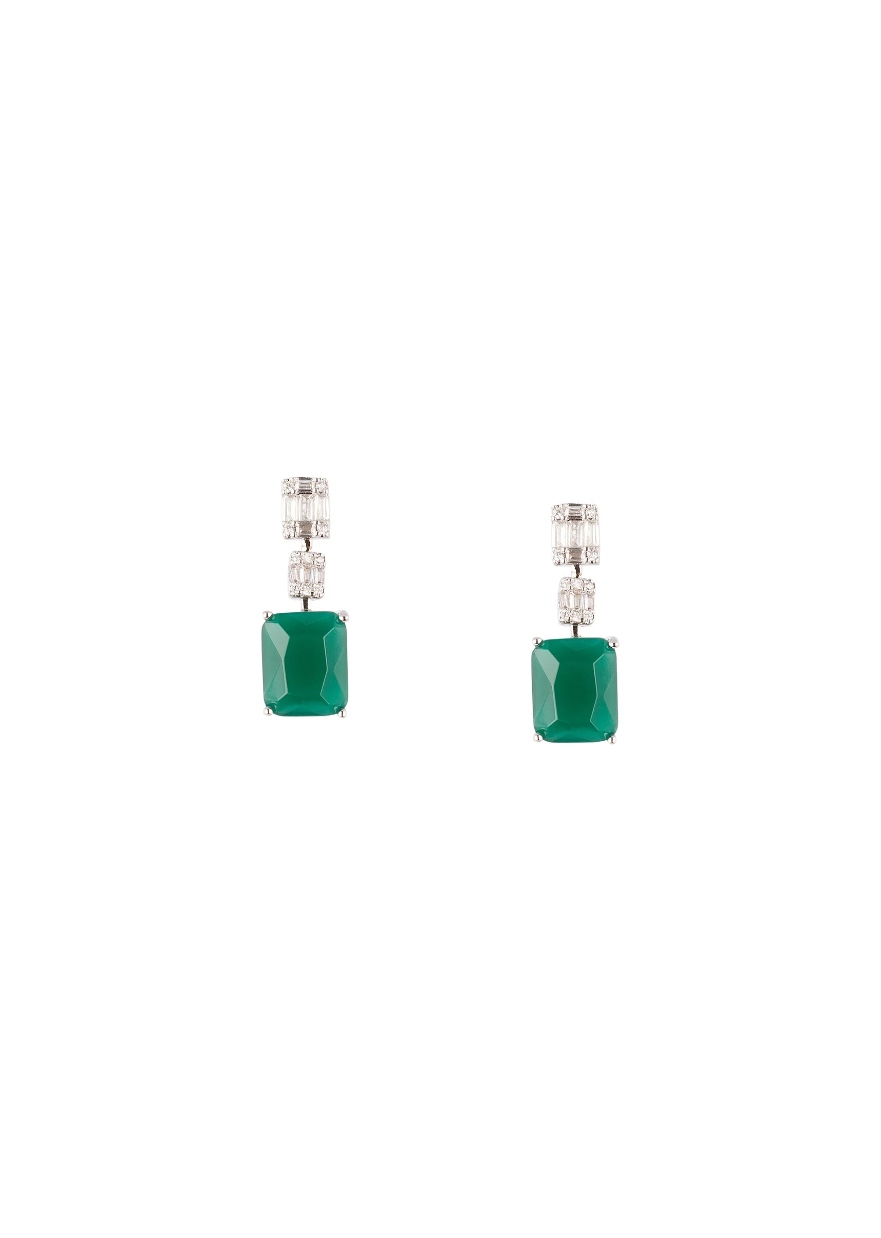 734-silver-finish-earrings-in-mix-metal-with-large-green-emerald-style-stone-2.webp Silver Finish Earrings In Mix Metal With Large Green Emerald Style Stone