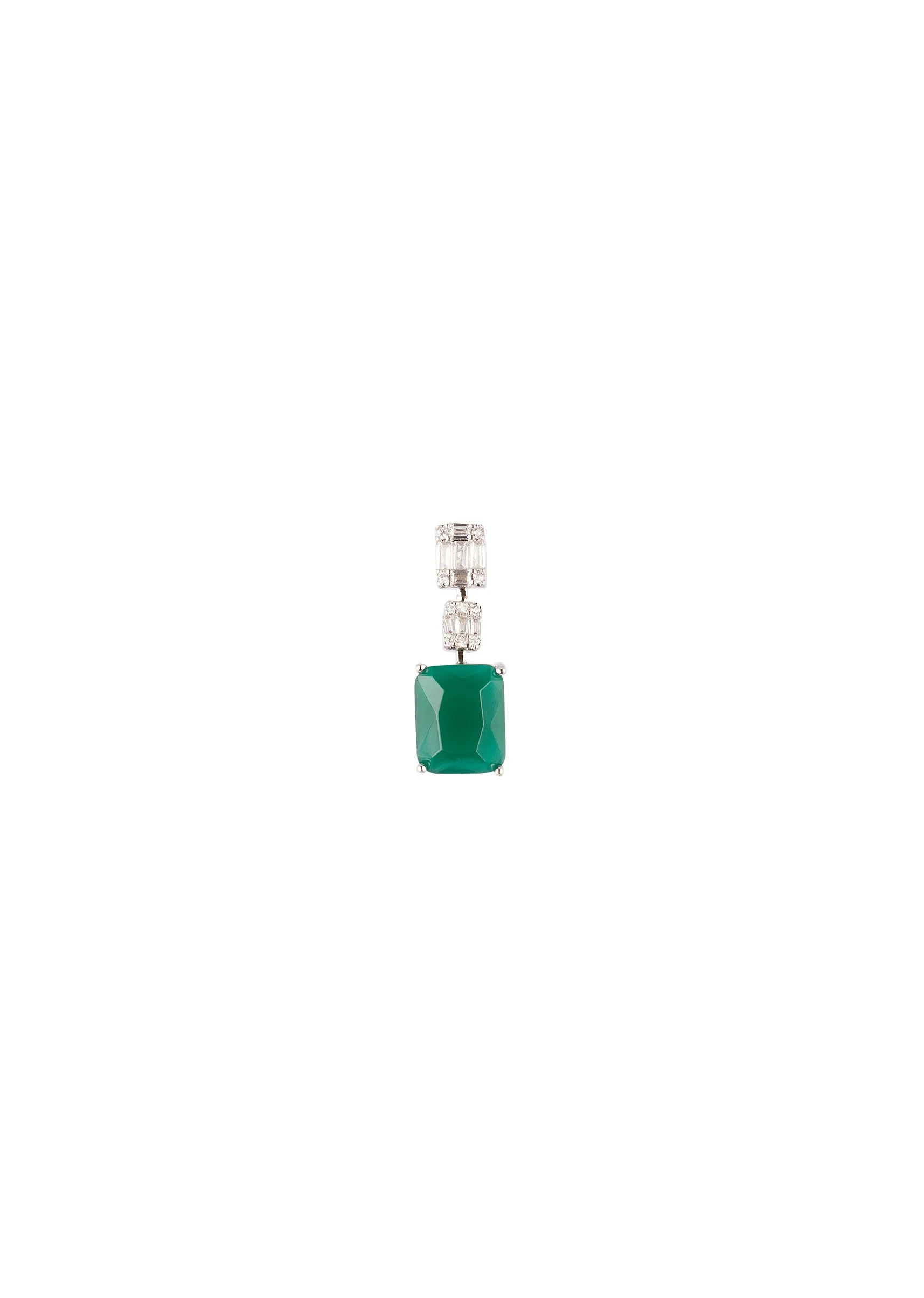 734-silver-finish-earrings-in-mix-metal-with-large-green-emerald-style-stone-3.webp Silver Finish Earrings In Mix Metal With Large Green Emerald Style Stone