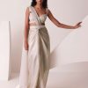 Glam Silver Embroidered Ready-To-Wear Saree In Organza
