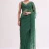 Castleton Green Organza Saree With Unstitched Blouse