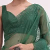Castleton Green Organza Saree With Unstitched Blouse