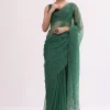 Castleton Green Organza Saree With Unstitched Blouse