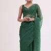 Castleton Green Organza Saree With Unstitched Blouse