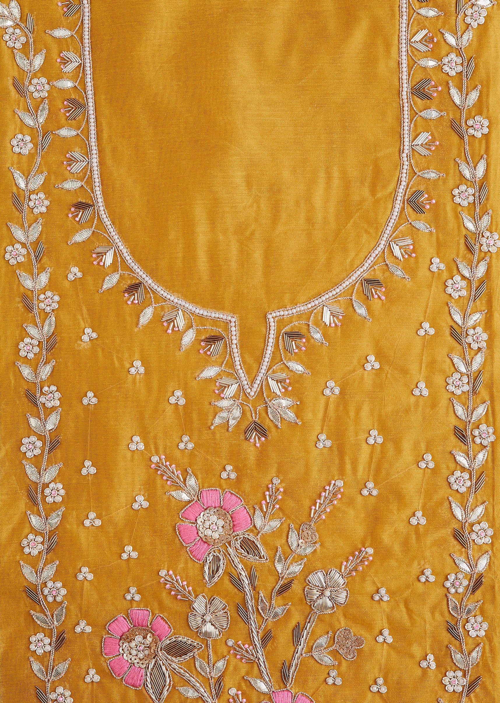 Mustard Tissue Dress Material Suit