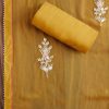 Mustard Tissue Dress Material Suit