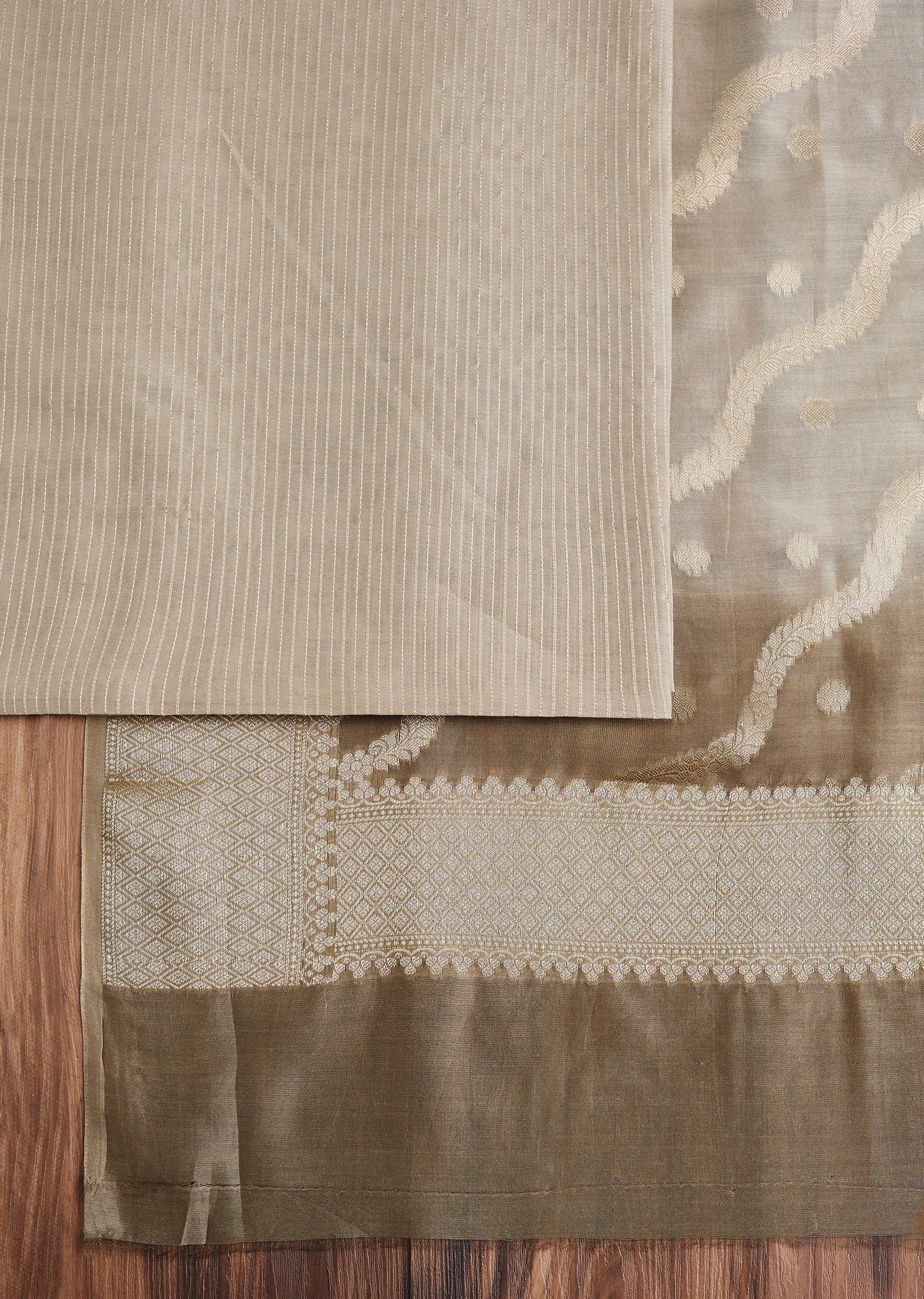 Ivory Tissue Dress Material Suit