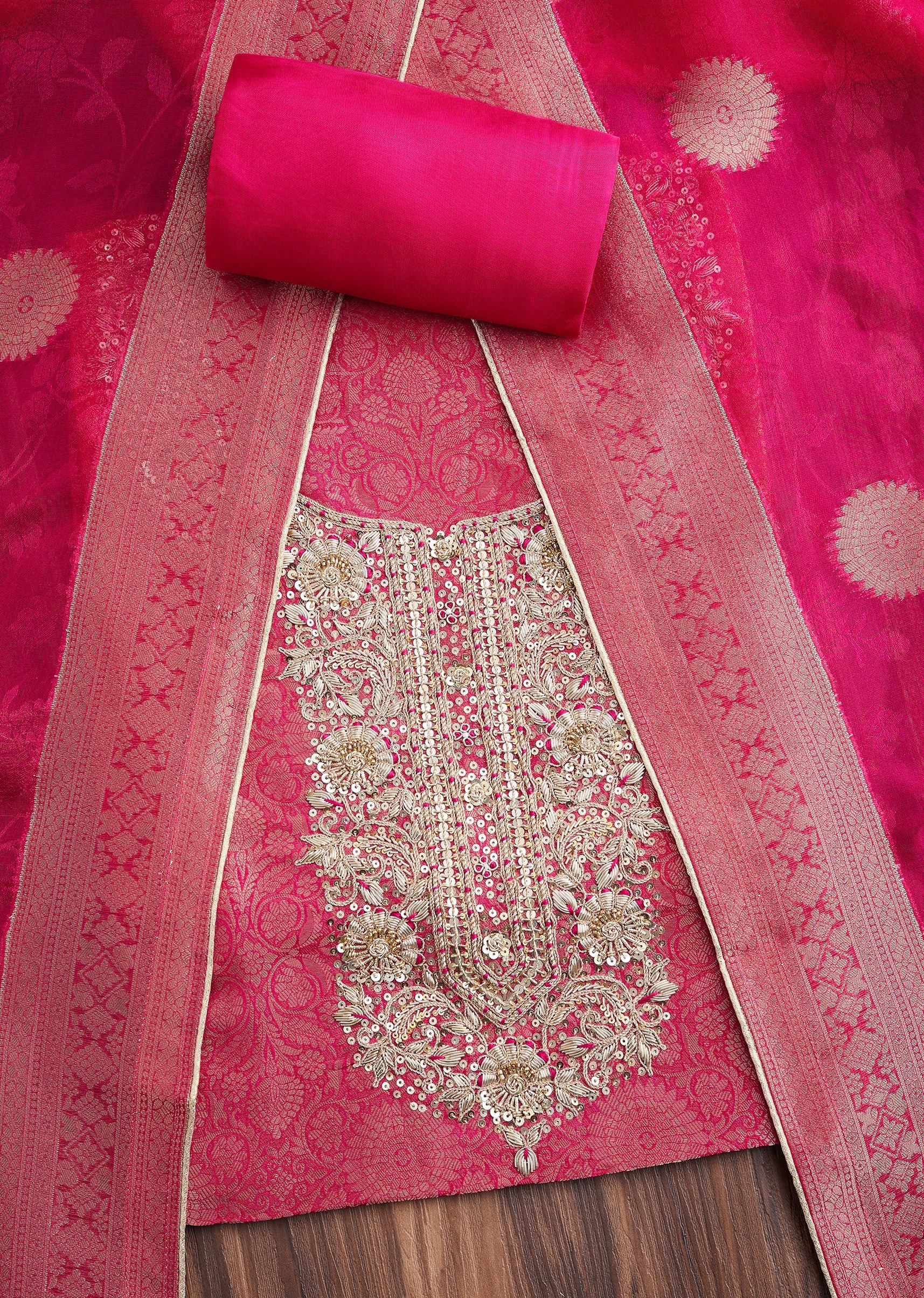 7395-rani-pink-tissue-brocade-embroidered-unstitched-suit-1.jpg Rani Pink Tissue Brocade Embroidered Unstitched Suit