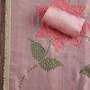 Pink Tissue Embroidered Unstitched Suit