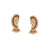 740-gold-finish-earrings-in-kaanphool-style-and-peacock-motif-and-pearl-detailing-1.webp Gold Finish Earrings In Kaanphool Style And Peacock Motif And Pearl Detailing