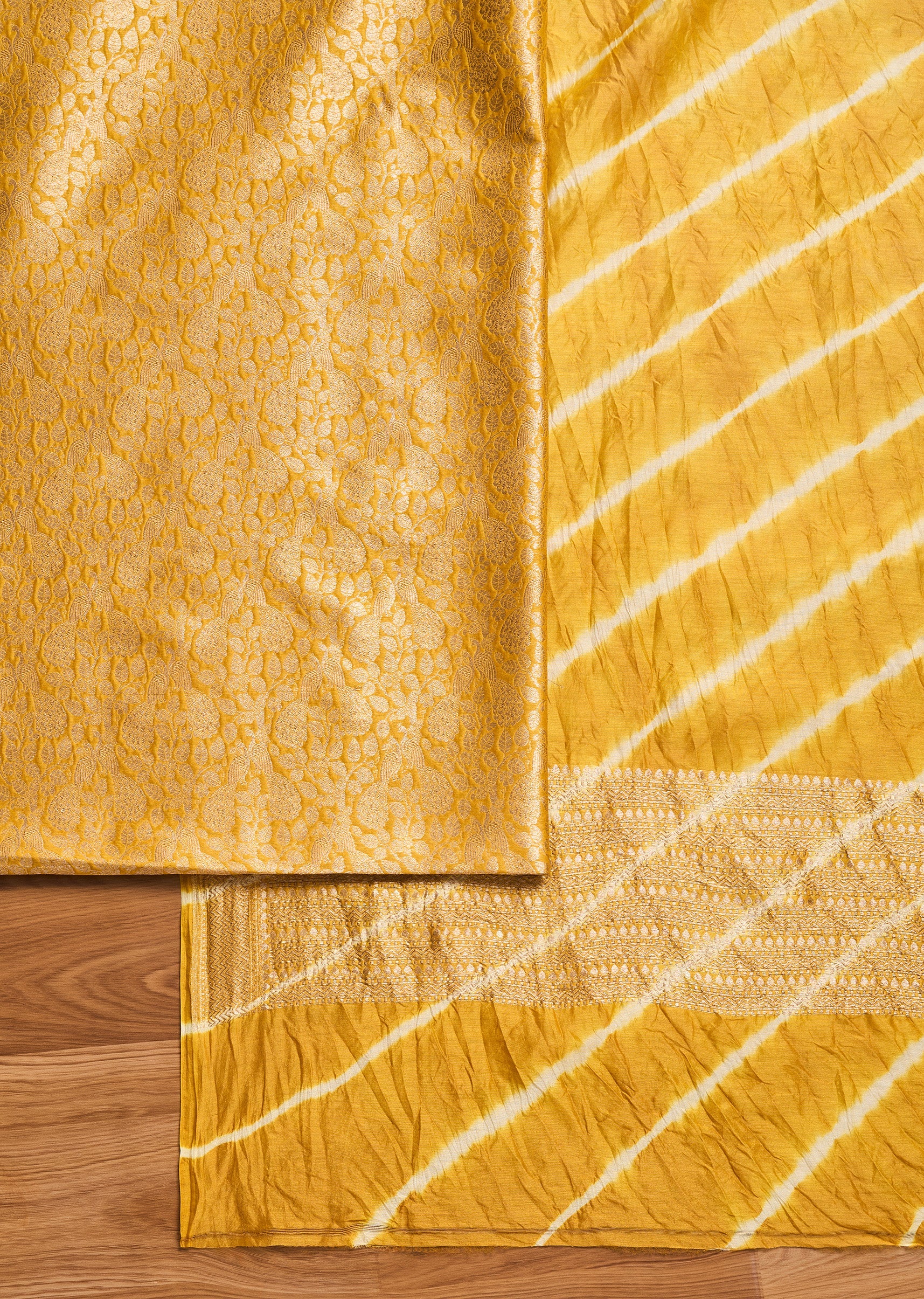 Kanak Noor Yellow Brocade Suit Set