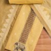 Yellow Chanderi Unstitched Suit With Dupatta